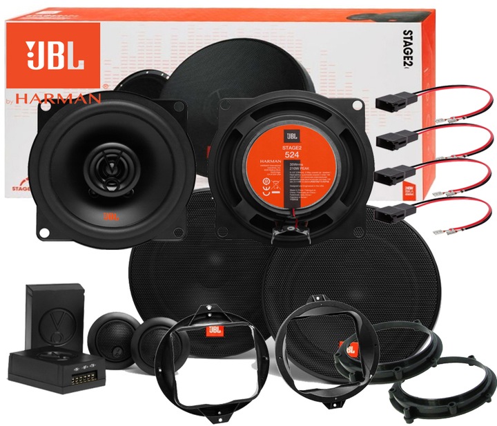 фото №1, Jbl stage2 604c 524 динаміки 4szt do audi a4 b5 перед + зад проставки набір