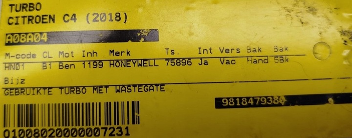 фото №8, Турбонагнітач citroen peugeot opel 1,2 thp 9818479380 ngt1341z 75896 km