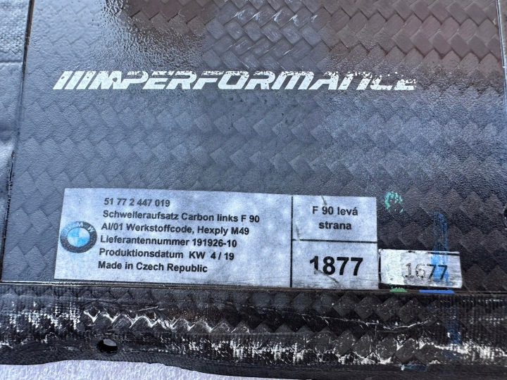 фото №7, Bmw f90 накладка молдинг порогова карбон performance