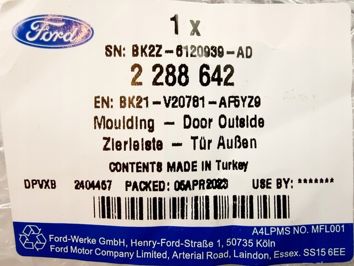 фото №10, Планка перша лівого бік transit custom 18- оригінальний номер