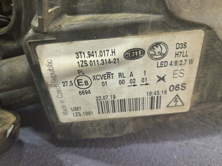 фото №9, Skoda superb ii рестайлинг фара лампа перед передняя левая eu 3t1941017h