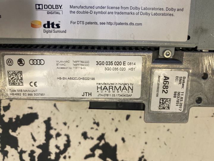 фото №10, Vw навигация экран дисплей mib2 5g0919606 3g0035020e