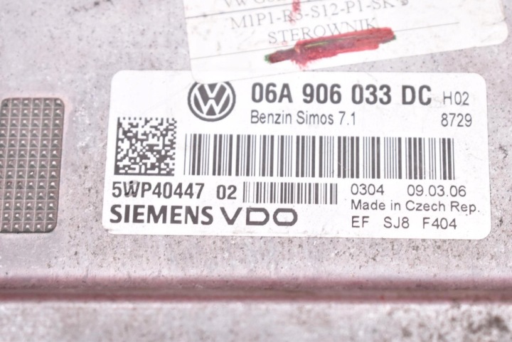 фото №8, Блок управления двигателем (ecu) 06a906033dc 5wp4044702 vw golf 5 v plus 1.6 8v 03-09