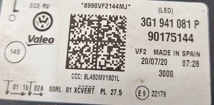 фото №10, Vw passat b8 рестайлінг 19-23 фара ліва iq.light 3g1941081p