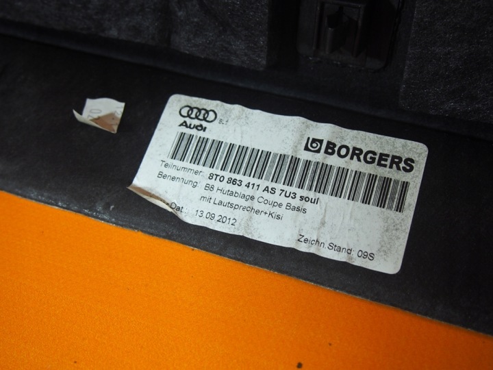 фото №10, Audi a5 8t купе полка зад багажника 8t0863411as