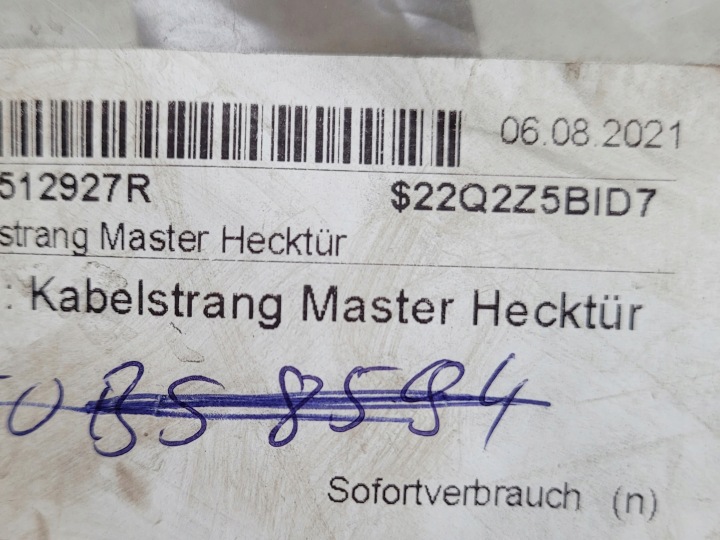 фото №5, Renault master iii жгут электрический дверь задних 240512927r новая оригинал.