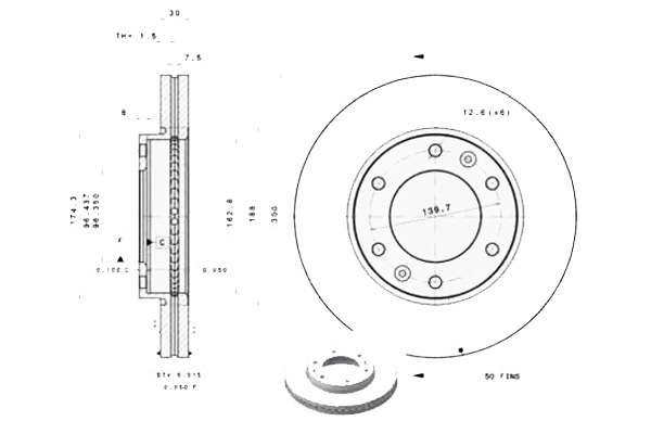 фото №10, Brembo 09.b611.10 диск тормозная