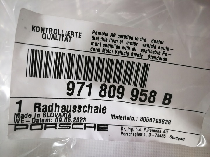 фото №10, Підкрилок правий перед запчастина передня porsche panamera 971 971809958b