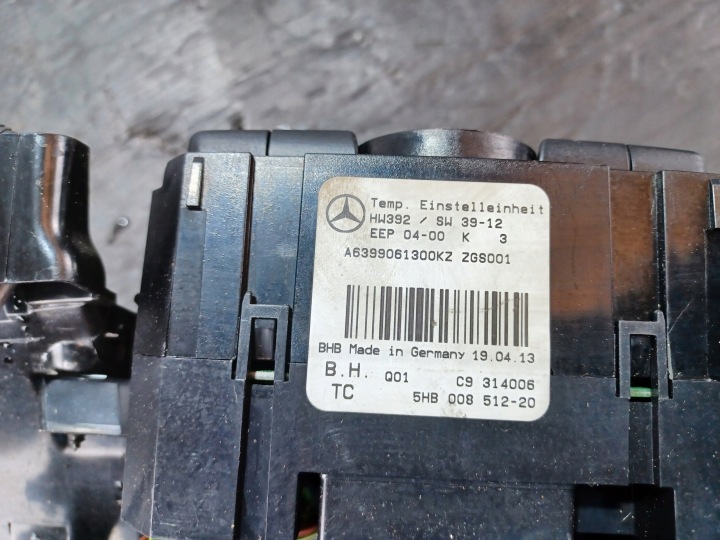 фото №13, Mercedes vito w639 переключатель панель воздуховод кондиционера a6399061300kz