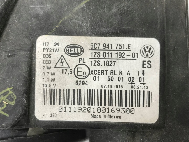 фото №13, Vw jetta 5c 5c6 ксенон led фара передняя левая 5c7941751e