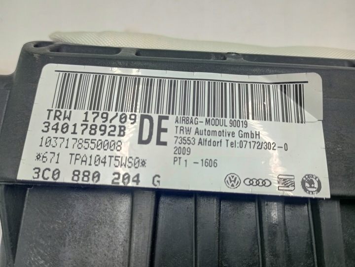 фото №3, Подушка пасажира подушка безпеки vw passat b6 cc b7 3c0880204g