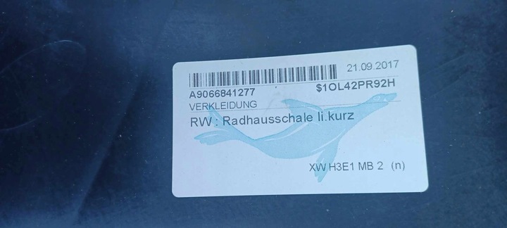 фото №4, Підкрилок передні ліві запчастина задня sprinter w906