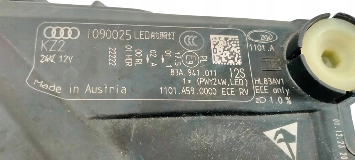 фото №8, Audi q3 83a 2018- лампа передняя левая полный led 83a941011