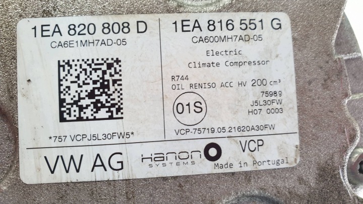 фото №7, Volkswagen id.3 id3 pro 21r ebjc 150kw компрессор кондиционера a/c