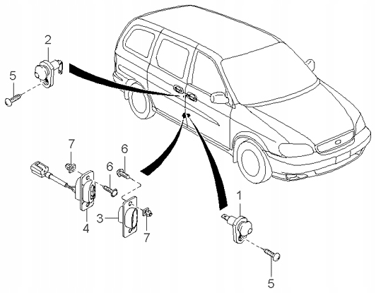 фото №9, Переключатель дверь kia carnival sedona 0k72a66650