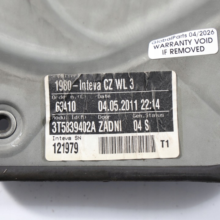 фото №12, Skoda superb 3t b6 механизм подъемника стёкла заднее правое 3t0839462