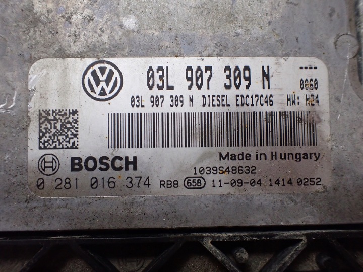 фото №6, Компьютер блок управления двигателя vw passat b7 2.0 tdi sedan dsg 03l907309n 10250