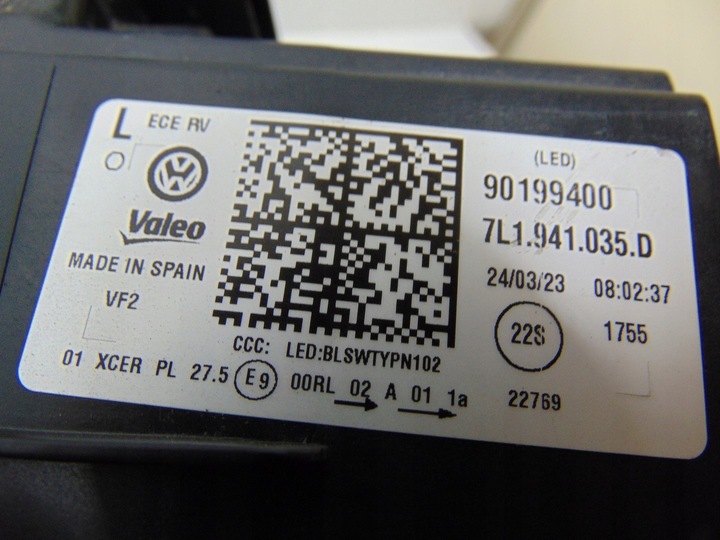 фото №16, Лампа левая перед vw transporter t6 рестайлинг европа 7l1941035d