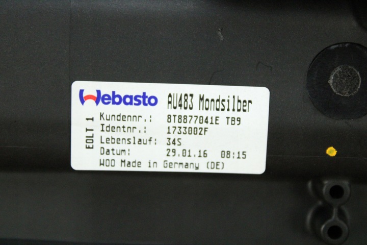 фото №11, Оригінальний люк ролета audi a5 8t рестайлінг 8t8877041e 8t8959591 14km!