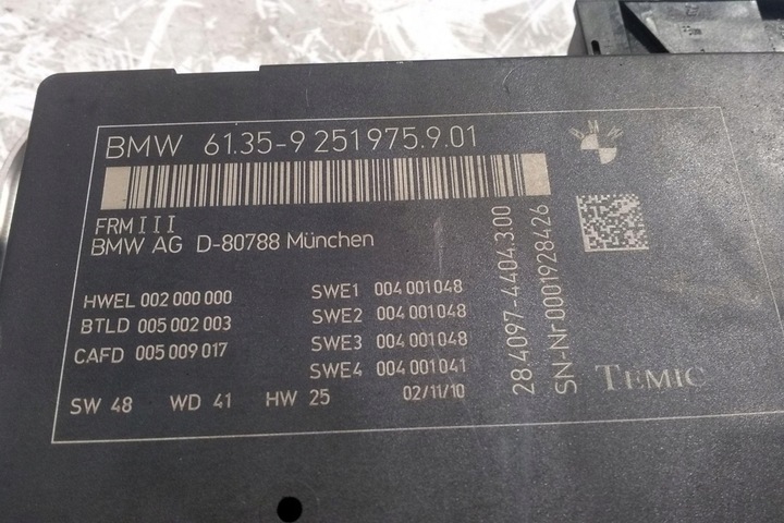 фото №1, Модуль света bmw 5 f10 61359251975901 2.0l дизель 135kw 2010