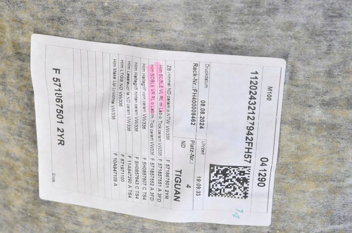 фото №14, Volkswagen tiguan iii стеля стеля автомобіля дах 571867501