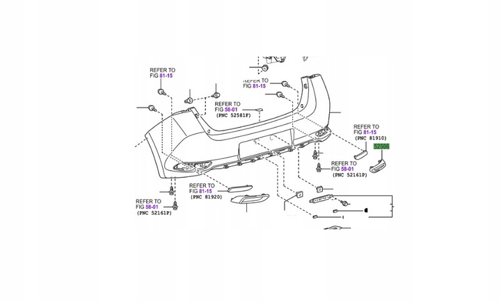 фото №3, Toyota оригінальний номер 52681-02010 захист рамка odblasku зад
