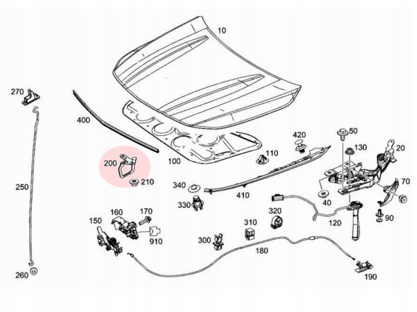 фото №4, Засов замка капота do mercedes w118 w156 w176 w177