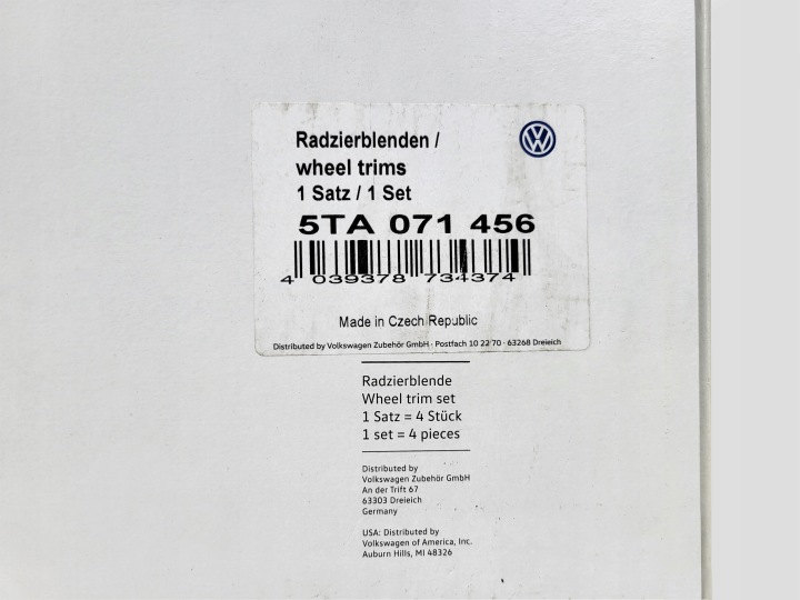 фото №13, Ковпаки 4x vw volkswagen touran oem номер оригінальні 5ta071456 16" сріблястий
