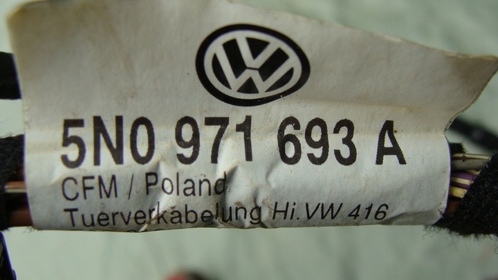 фото №6, Жгут дверь левая левый зад vw tiguan i 5n0971693a