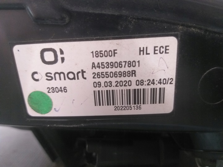 фото №3, Лампа зад правая smart a453 рестайлинг led a4539067801