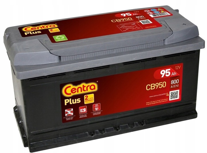 АКУМУЛЯТОР CENTRA PLUS 95AH 800A 12V P CB950 PRODUKCJA LISTOPAD 23R