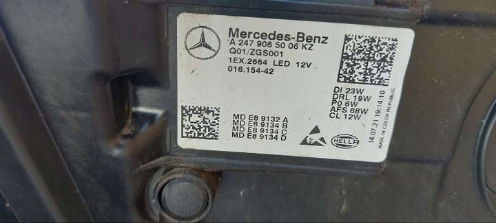 фото №13, Лампа права передня mercedes gla multibeam led a2479065006 w247
