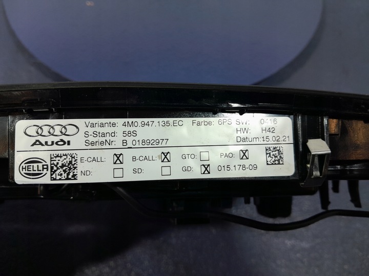фото №12, Audi q7 ii 4m рестайлінг лампочки стеля s-line 4m0947135ec