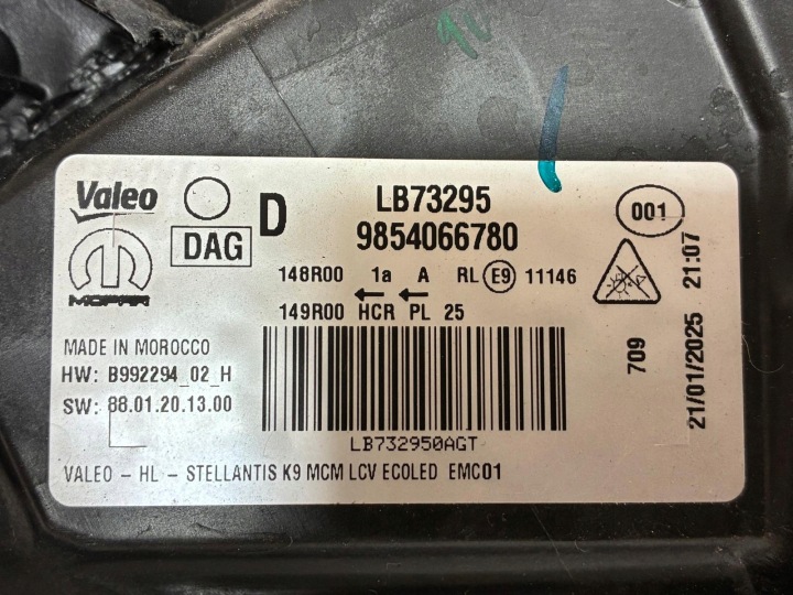 фото №11, Фара праве перед права fiat doblo toyota proace рестайлінг повний led 9854066780