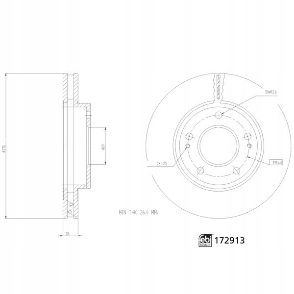 фото №14, Диск гальмо. mitsubishi l200 05- febi 172913