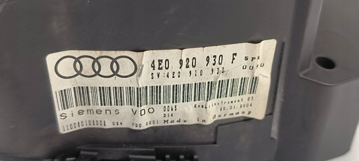 фото №7, Спидометр манометр 4e0920930f audi a8 d3