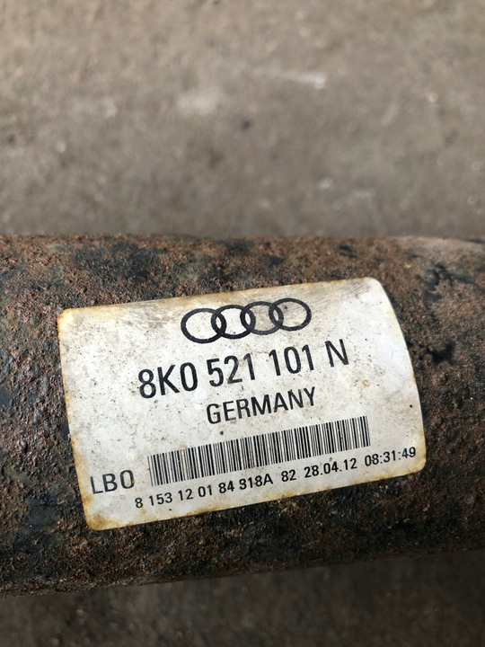 фото №6, Audi a4 b8 a5 3.0 tdi wał привідний 8k0521101n