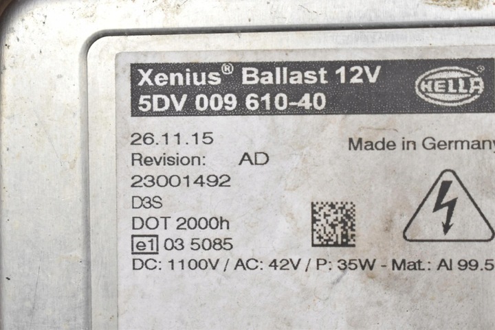 фото №8, Преобразователь ксенон ксенон левая hella 5dv009610-40 jaguar xe x760 14-19