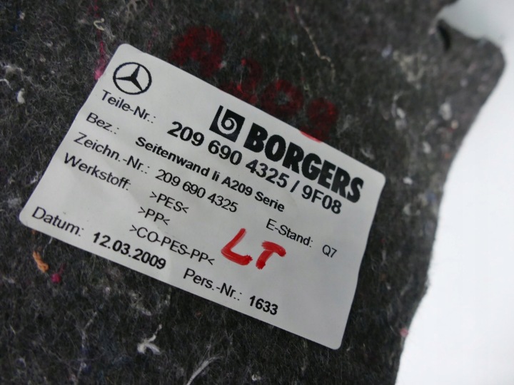 фото №16, Mercedes a209 w209 cabrio покрытие багажника 09r