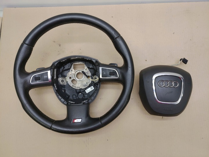 фото №12, Руль + подушка безопасности мультифункция кожа лепестки s-line audi a6 c6