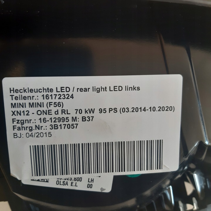 фото №3, Mini cooper f55 f56 f57 лампа ліва зад задня
