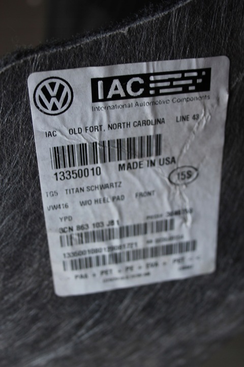 фото №3, Оббивка підлогова перед vw atlas 3cn863103