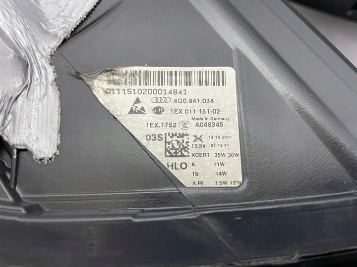 фото №14, A6 c7 4g0 полный led лампа левая правая