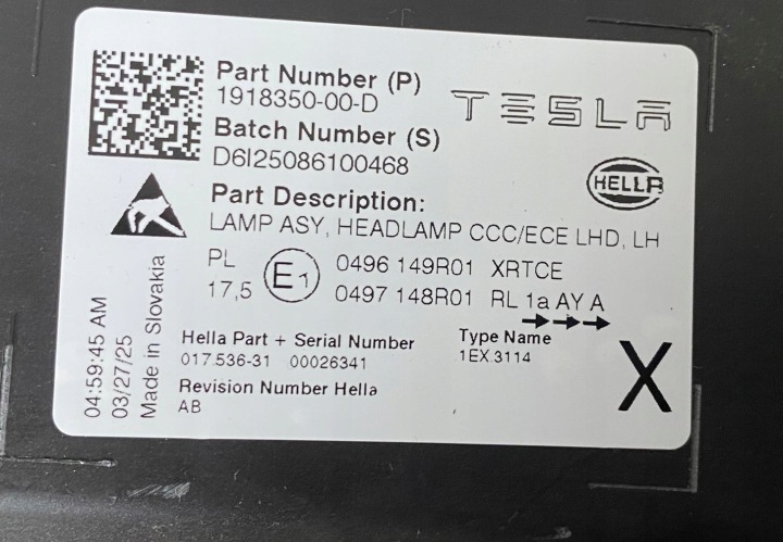 фото №9, Фара левая передняя tesla y рестайлинг juniper левые перед 1918350-00-d