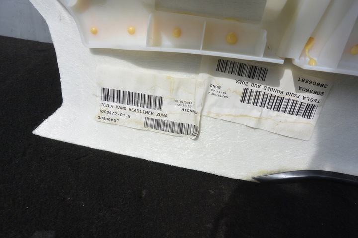 фото №12, Стеля панорама алькантара tesla модель s 12-16