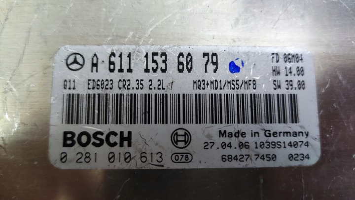 фото №3, Mercedes sprinter комп'ютер двигуна 6111536079