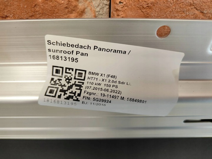 фото №7, Bmw x1 f48 панорама стеклянный крыша sunroof люк oem 8064677 7445467