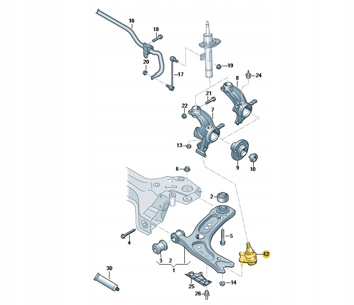 фото №1, Шкворень рычага str.prawa seat arona oe: 5wa407366
