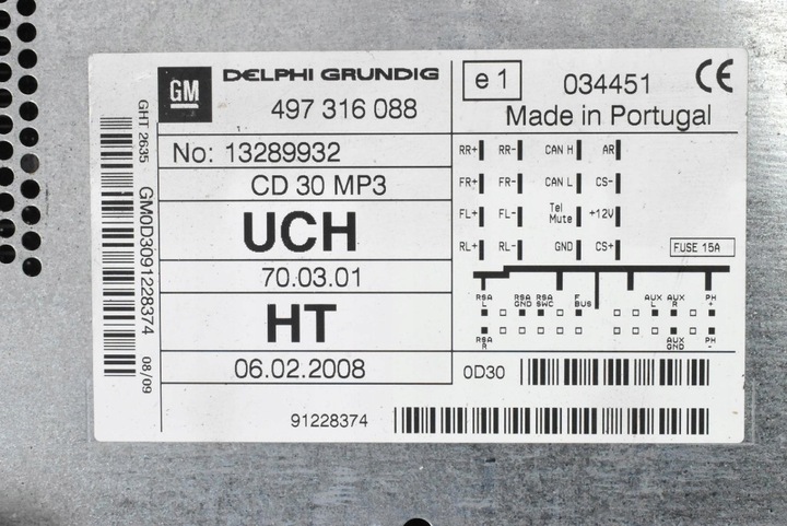 фото №7, Радио радиопроигрыватель cd30 mp3 rds 13289932 opel zafira b рестайлинг 08-14