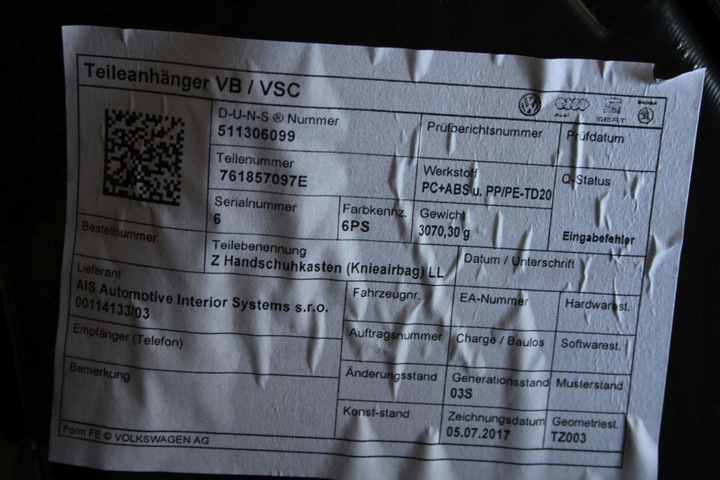 фото №9, Бардачок пассажира vw touareg iii 761857097e